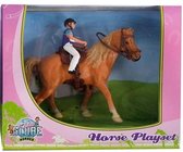Kids Globe Speelset paard met ruiter - Speelfiguur: 15 cm