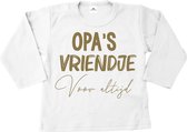 Shirt baby-dreumes-opa's vriendje voor altijd-wit-goud-Maat 98