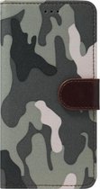 - ADEL Kunstleren Book Case Pasjes Portemonnee Hoesje Geschikt voor Samsung Galaxy Note 10 - Camouflage Grijs
