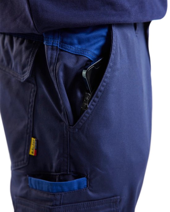 Blaklader Pantalon de travail industriel stretch 1444-1832 - Bleu marine/Bleu bleuet - C54