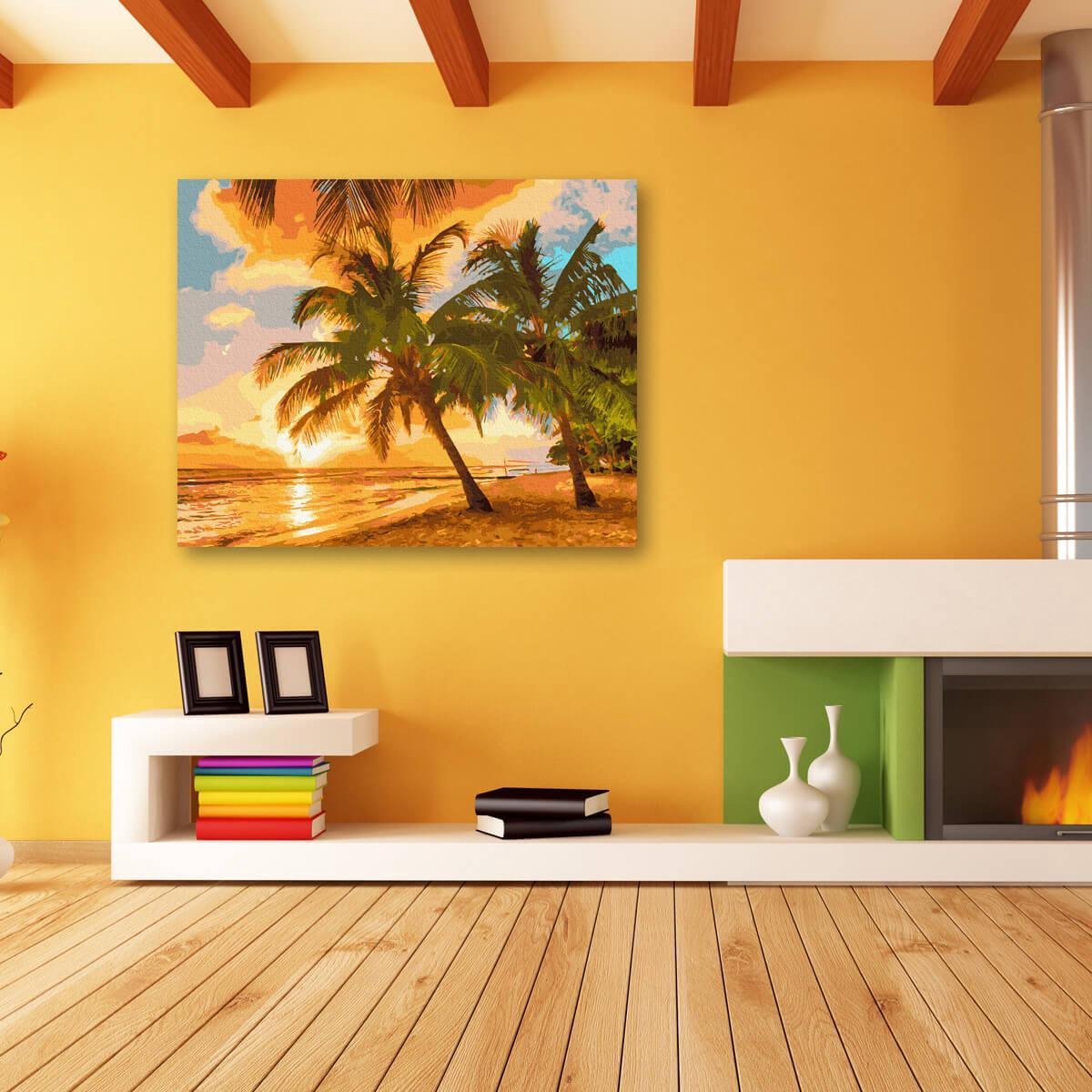 Schilderen Op Nummer Volwassenen DIY Paint By Number Compleet Hobby Pakket op Frame met Vernis - ®Arty Bee - Perfecte Zonsondergang 50x40cm — afbeelding 3