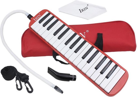 Mélodica à Long Tube de 32 Touches de Style Piano Melodica avec Sac de Transport pour Enfants débutants Adultes (Rose