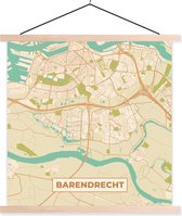 Affiche scolaire - Carte - Barendrecht - Vintage - 90x90 cm - Lattes vierges