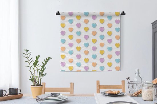 Tapisserie - Tapisserie - Pastel - Motif - Coeur - 90x90 cm - Tapisserie