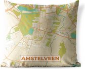Coussin de jardin - Plan de la ville - Amstelveen - Vintage - 40x40 cm - Résistant aux intempéries