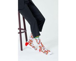 Happy Socks – Athletic Squiggly Rainbow Crew - Unisex - Maat 41-46
