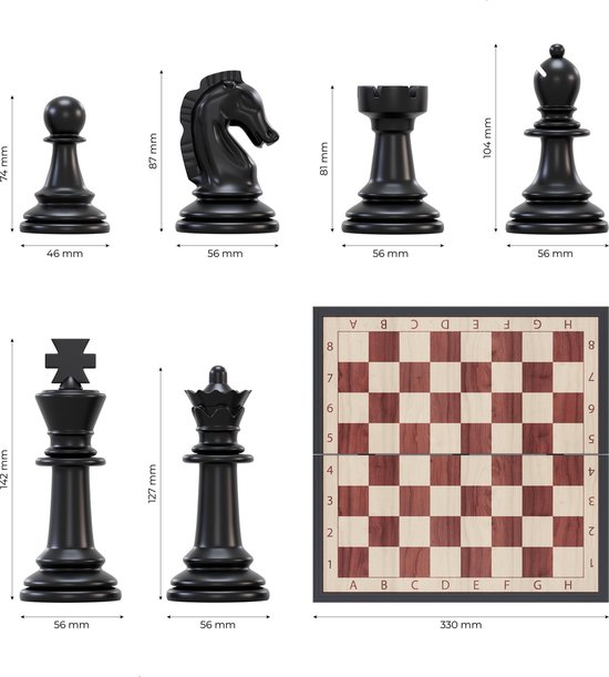 Magnetisch Schaakbord met Schaakstukken - Schaakspel - Schaakset - Chess Set - Schaken - Schaak - Hout - Opklapbaar