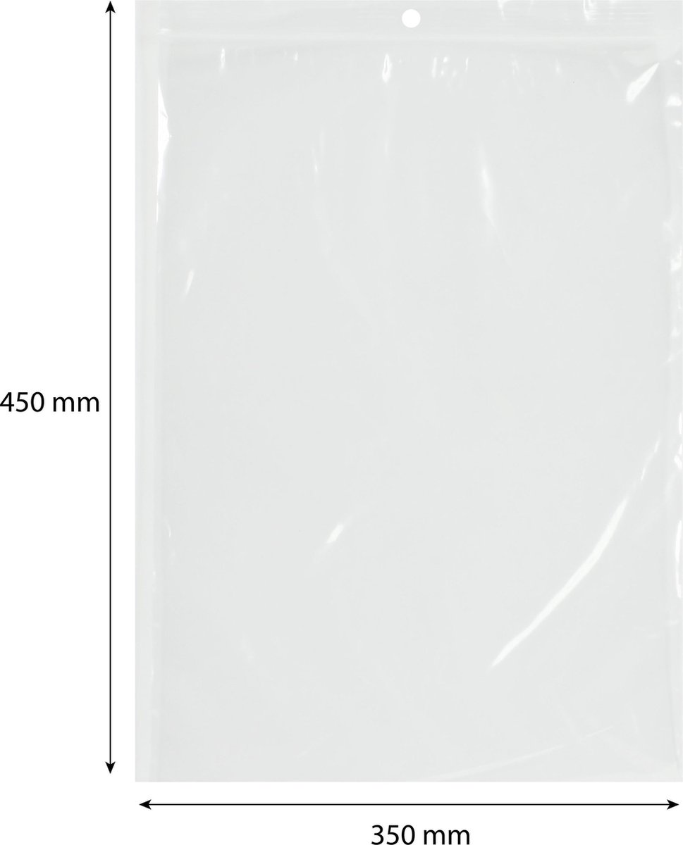 Sachet plastique pour emballage 350 x 450 mm avec texte légal