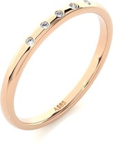 Roségouden elegante dames ring, aanschuifring - 14 karaat roségoud,  5 diamanten