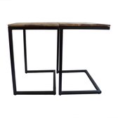 Laptoptafel - Zetel bijzet tafeltje - Salontafel - Bijzettafel Metallge - Zwart frame - 40x30 cm -Laptop tafel - 1 stuk