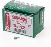 Spax Spaanplaatschroef cilinderkop verzinkt T-Star T15 3.5x12mm (per 200 stuks)