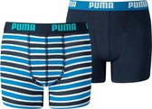 Puma - Boys Basic Boxer Printed Stripes 2P - Blauw - Kinderen - maat  140