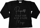 Shirt baby-dreumes-papa ik blijf voor altijd je kleine meisje-zwart-zilver-Maat 92