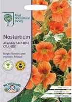 RHS Oost-Indische Kers, Nasturtium Alaska Salmon Orange