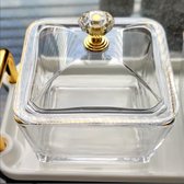 Mramor dienblad keramisch met 6 glazen schalen inclusief deksel