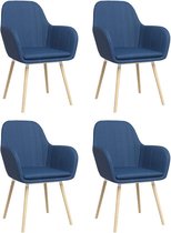 Medina Eetkamerstoelen met armleuningen 4 st stof blauw