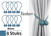 Luxe Gordijn Embrasse - 8 stuks - Gordijnhouder - Embrasses voor Gordijnen - Magnetisch Gordijnkoord - 40 cm - Blauw