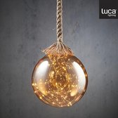 Luca Lighting Bal aan Touw Kerstverlichting met 40 LED Lampjes - H100 x Ø20 cm - Lichtbruin