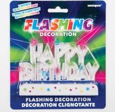 Taarttopper Happy Birthday met lampjes 12cm