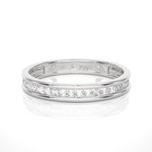 Witgouden dames trouwring, half eternity - 18 karaat witgoud bezet met diamanten