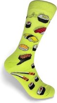 JustSockIt Sushi sokken - Sokken - Leuke sokken - Vrolijke sokken - Sushi sokken geel/groen