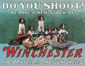 Winchester Shoot.  Metalen wandbord 31,5 x 40,5 cm.