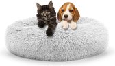 Behave Donut Hondenmand - Hondenkussen - Hondenbed - Kattenmand - Fluffy - Donut - 50cm - Grijs