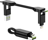 inCharge X l Alles in één kabel voor o.a. iPhone, Android, USB C en meer - Black
