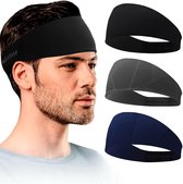 Zweetband - Zinaps Hoofdband Sport Sweatband Hoofdbanden Hoofd Wrap 3 Stukken Running Hoofdband Haaraccessoires voor Running Yoga Football Tennis Wandelen Fiets Motorfiets Drijf Boksen Traini