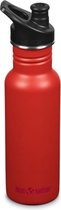 Klean kanteen classic étroit - gourde avec bouchon sport - 532 ml - acier inoxydable - Tiger Lily Red