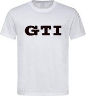 Wit T shirt met Zwart volkswagen "GTI logo" maat XS