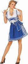 Oktoberfest Dirndl Brigitte kleedje blauw Tiroler dame Maat 34