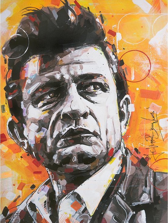 Johnny Cash 1 - Canvasdoek - 50 x 70 cm