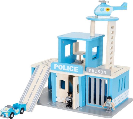 Mini Matters - Houten politiebureau - Kinder speelgoed - Kids - Politie  helikopter -... | bol.com
