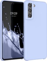 kwmobile telefoonhoesje voor Samsung Galaxy S21 FE - Hoesje met siliconen coating - Smartphone case in mat lichtblauw