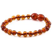 Life Fashion - Barnsteen Baby Armband - 12 CM - Cognac - Amber Baby Armband - Pijn Verminderend Doorkomende Tandjes - Barnsteen Lithouwen - Baltisch Barnsteen