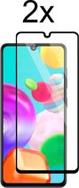 Samsung Galaxy A41 screenprotector Tempered Glass Beschermglas - Full cover - 2 stuks