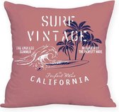 | Kussens | Kussenhoes Roze Surf Vintage | 45x45 cm.
