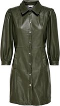 Only Jurk Onlnaia L/s Faux Leather Dress Pnt 15235018 Forest Night Dames Maat - M