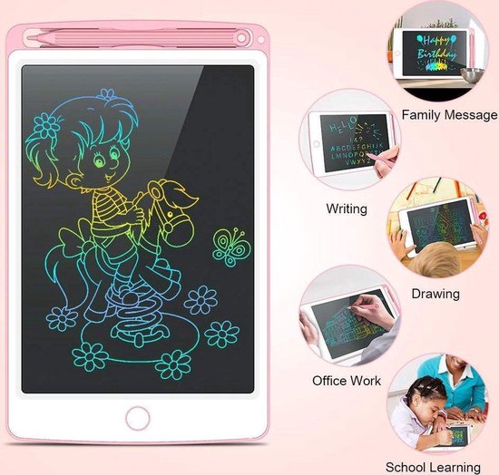 Tekenbord kinderen Kiraal - Tekentablet - LCD Tekentablet kinderen - Grafische tablet kinderen - Kindertablet Roze