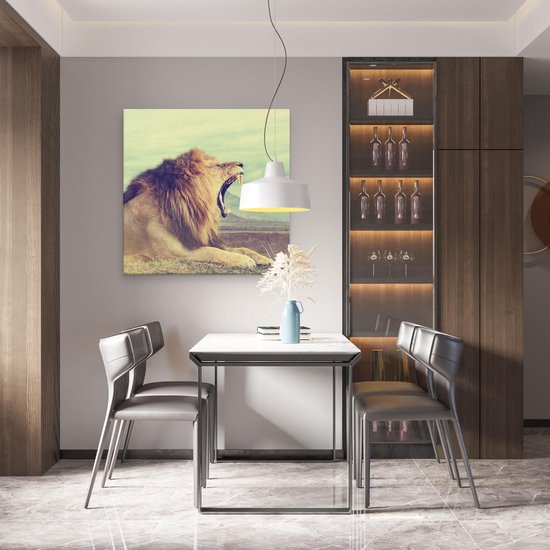 Artaza - Peinture sur Canevas - Lion - Tête de lion - 80x80 - Grand - Photo sur Toile Impression sur Toile