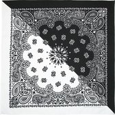 Fako Fashion® - Paisley Bandana - Half/Half - Duo - Zwart/Wit