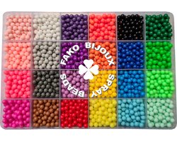 Fako Bijoux® - Magic Water Sticky Spray Beads Box - Klevende Waterkralen - Waterparels - Kinderen - 24 Kleuren - 5mm - 3000 Stuks