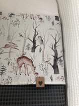 Wiegdeken- Bos Print- Babydeken- Wafel- Katoen- Mozes Mand- Kado- ca 68x98cm- Baby