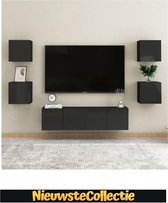 Tv meubilair - Spaanplaat - Hoogglans zwart - Kast - Designer - Zwevend Meubel - TV - Woonkamer - Slaapkamer - Nieuwste Collectie