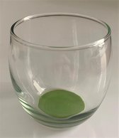 6 x Waterglas, modern met groene bodem