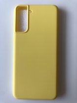 Hoogwaardige Siliconen back cover case - Geschikt voor Samsung Galaxy S21 Plus - TPU hoesje Geel (2mm dik) stevig back cover
