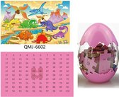Dino ei - Dinosaurus puzzel -  Dinosaurussen speelgoed vanaf 3 jaar -  Dierenspeelgoed - Cadeau voor Kinderen - Kado Meisjes - Verjaardag - Speelgoed - Kleur Roze