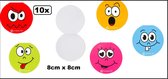 10x Memoblok Smiley 8 cm assortie kleuren - memo notitie boekje thema feest uitdeel