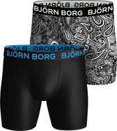 Björn Borg Boxershort Performance - Sportonderbroek - 2 stuks - Heren - Maat S - Zwart & Paisley